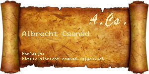 Albrecht Csanád névjegykártya