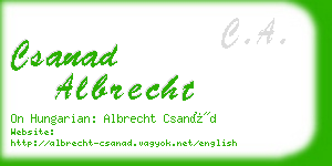 csanad albrecht business card